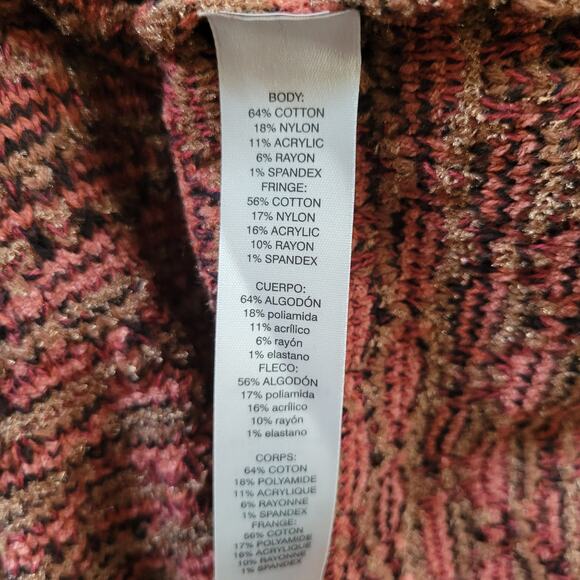 Chico's Women's XL Fringe Cardigan with Faux Front Pockets - Picture 6 of 7